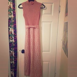 Vintage 60s Pink Maxi Dress